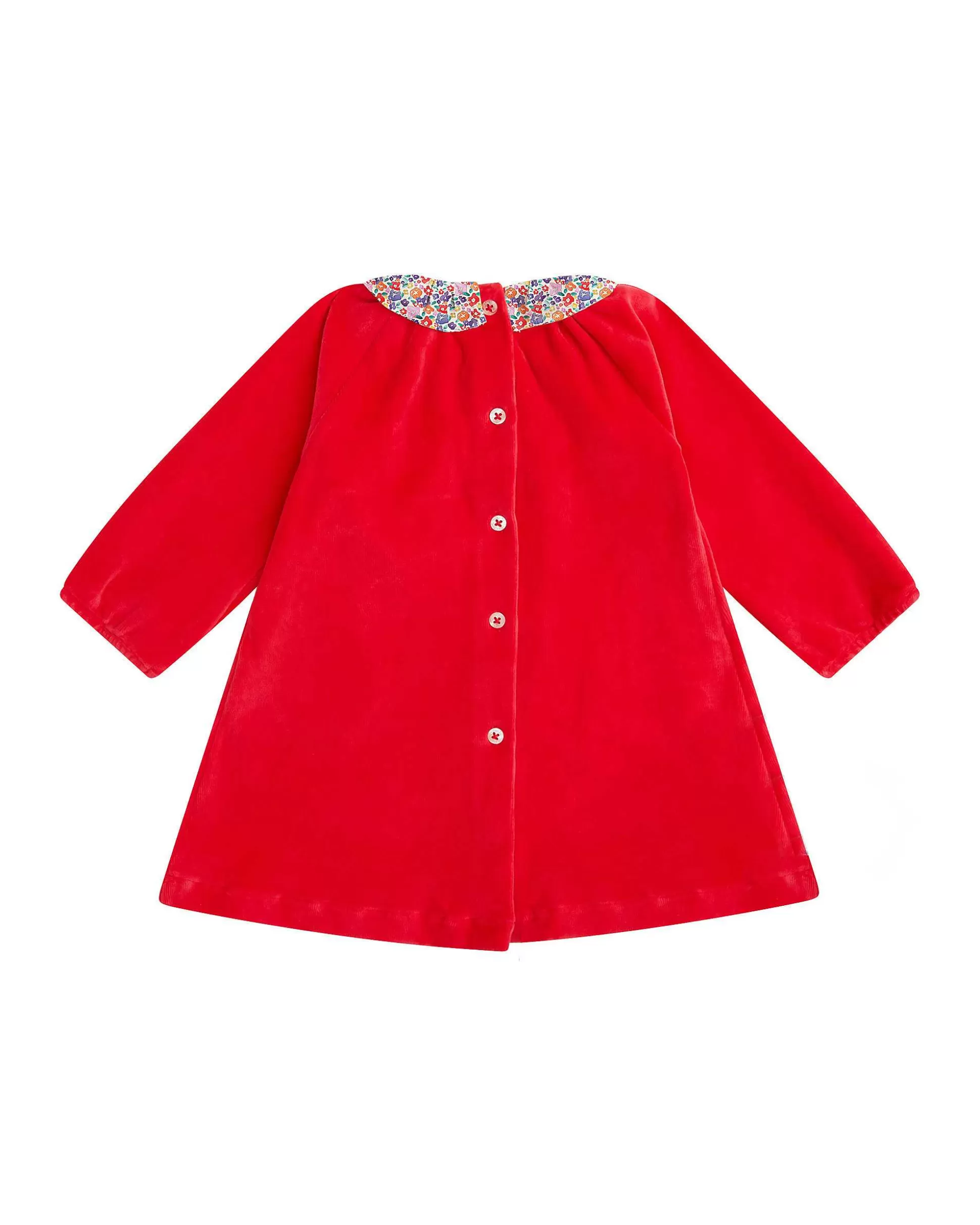 Best Sale Floral Berry Ruffle Collar Velour Dress - Baby Baby Baby Girl